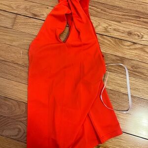 Vibrant Orange Halter Top